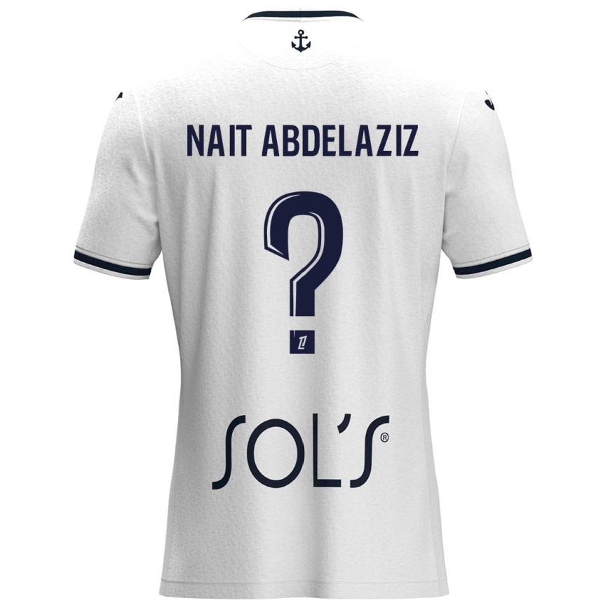 Men Football Elias Naït Abdelaziz #0 White Dark Blue Away Jersey 2024/25 T-Shirt Nz