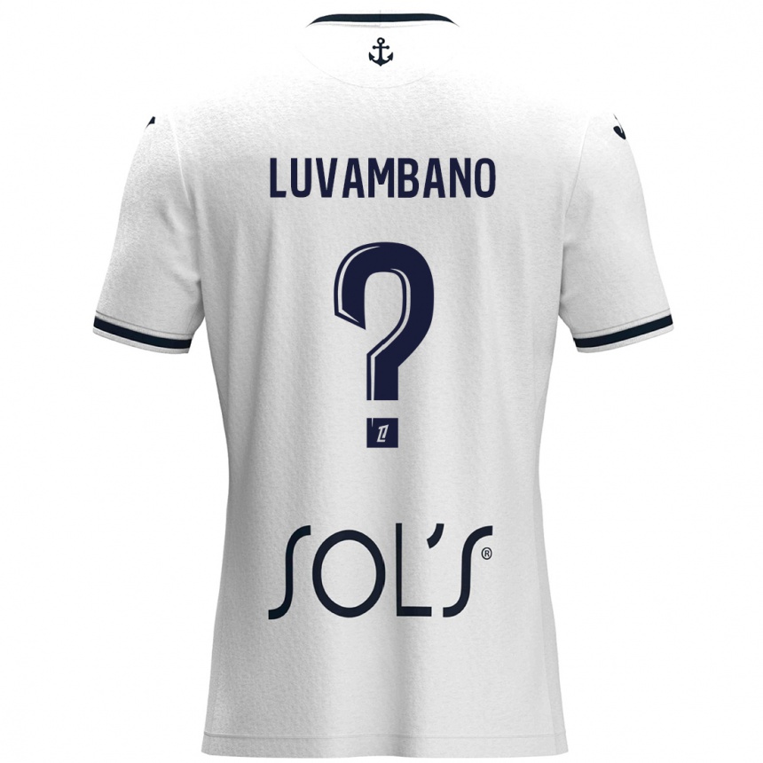 Men Football Ethan Luvambano #0 White Dark Blue Away Jersey 2024/25 T-Shirt Nz