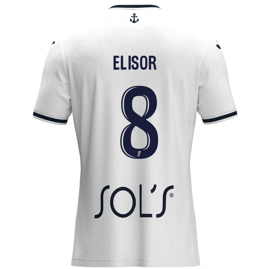 Men Football Salomé Elisor #8 White Dark Blue Away Jersey 2024/25 T-Shirt Nz