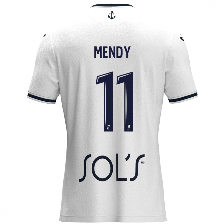 Men Football Mélinda Mendy #11 White Dark Blue Away Jersey 2024/25 T-Shirt Nz