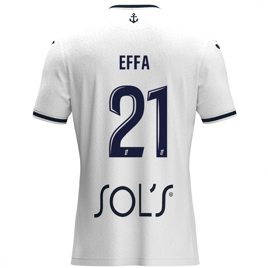 Men Football Chancelle Effa Effa #21 White Dark Blue Away Jersey 2024/25 T-Shirt Nz