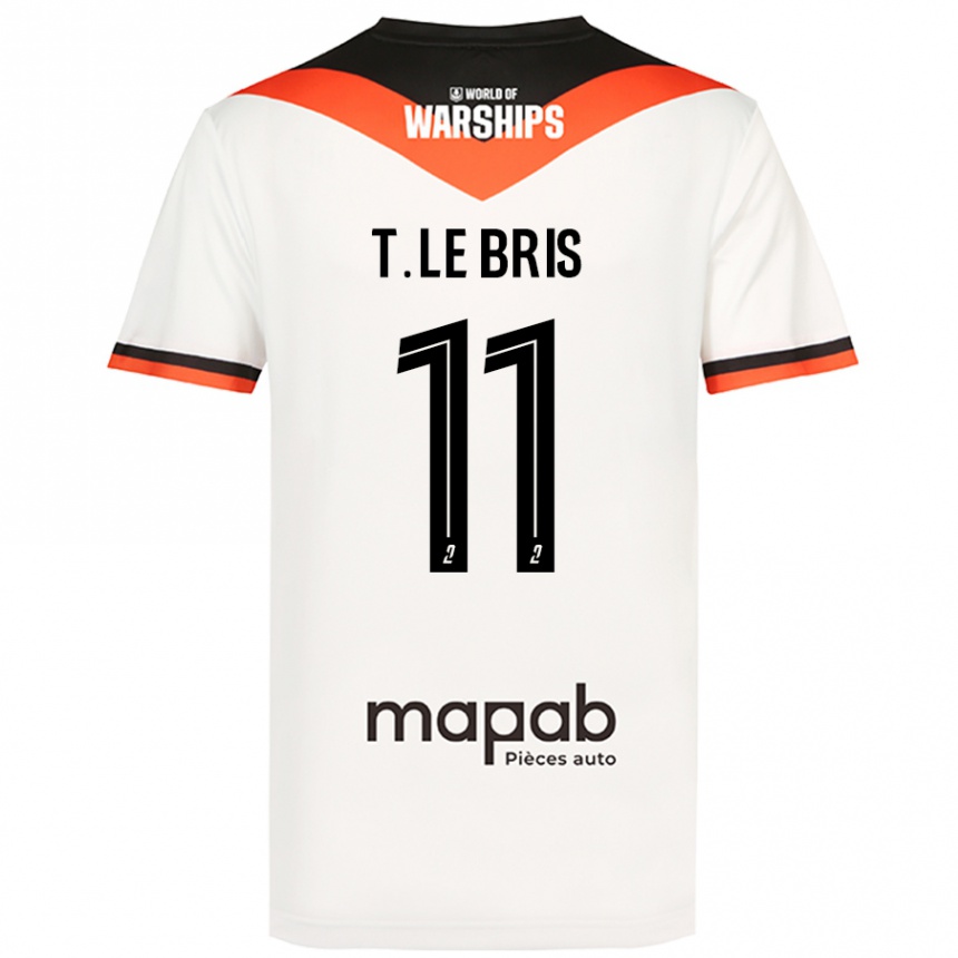 Men Football Théo Le Bris #11 White Away Jersey 2024/25 T-Shirt Nz