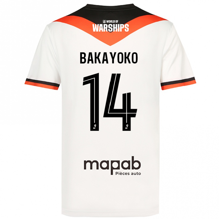 Men Football Tiemoué Bakayoko #14 White Away Jersey 2024/25 T-Shirt Nz