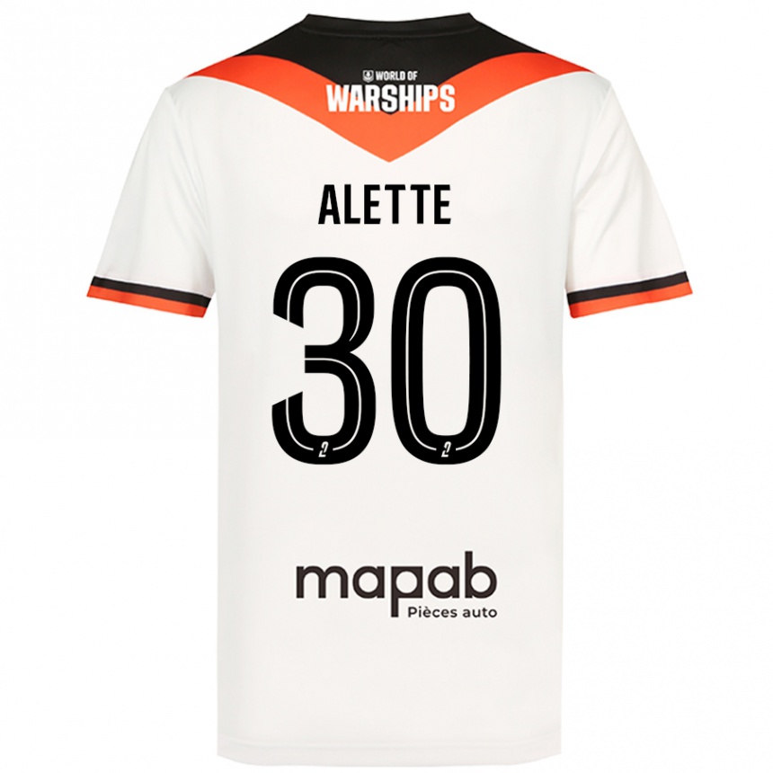 Men Football Gaël Alette #30 White Away Jersey 2024/25 T-Shirt Nz