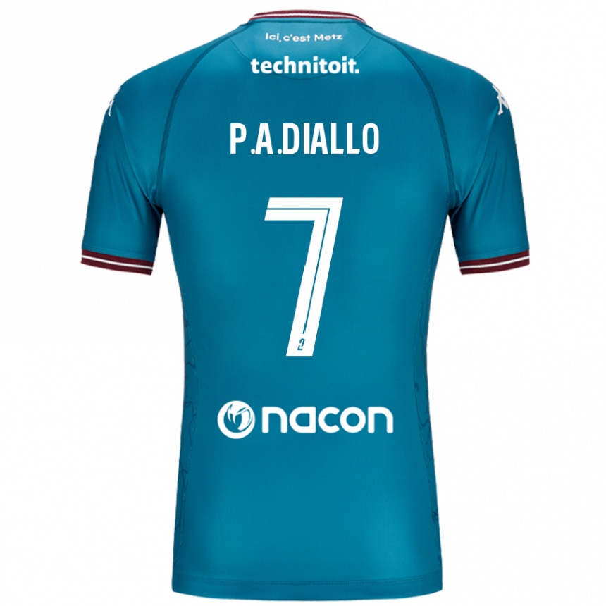 Men Football Papa Amadou Diallo #7 Bleu Petrole Away Jersey 2024/25 T-Shirt Nz