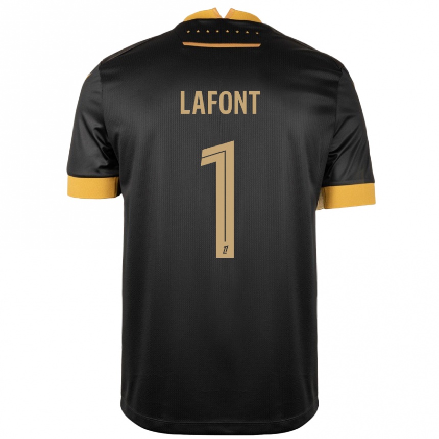 Men Football Alban Lafont #1 Black Brown Away Jersey 2024/25 T-Shirt Nz