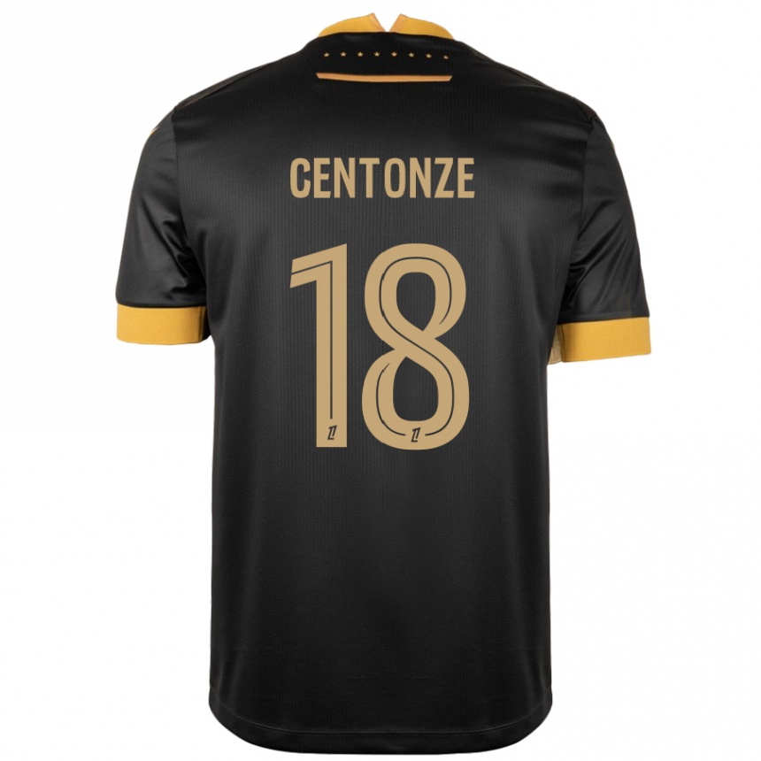 Men Football Fabien Centonze #18 Black Brown Away Jersey 2024/25 T-Shirt Nz