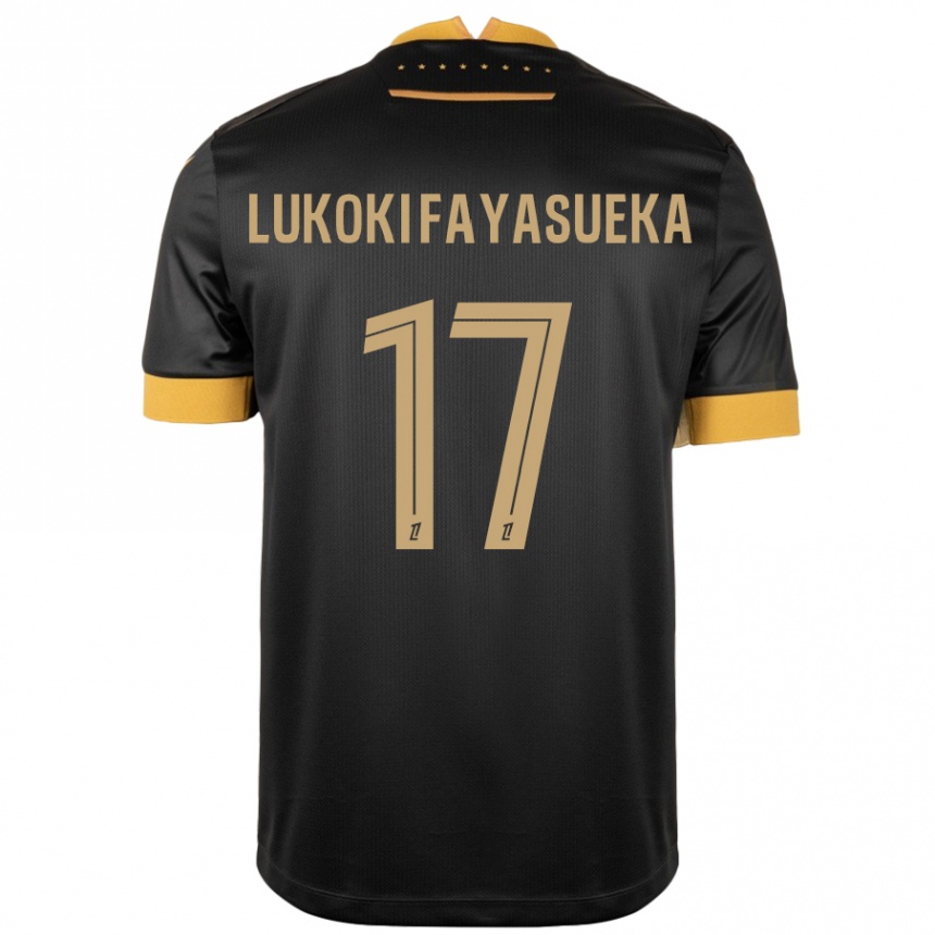 Men Football Kévin Lukoki Fayasueka #17 Black Brown Away Jersey 2024/25 T-Shirt Nz