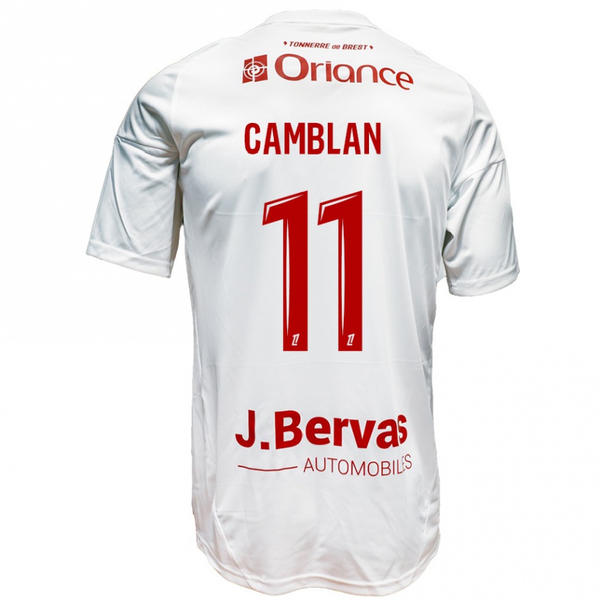 Men Football Axel Camblan #11 White Red Away Jersey 2024/25 T-Shirt Nz