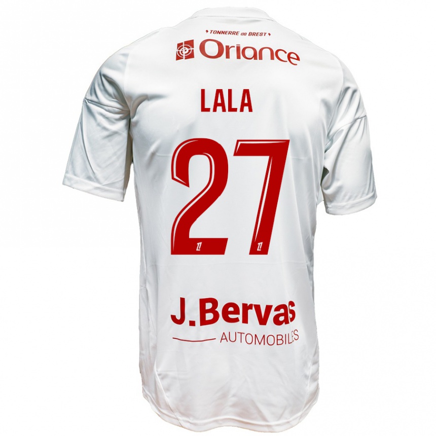 Men Football Kenny Lala #27 White Red Away Jersey 2024/25 T-Shirt Nz