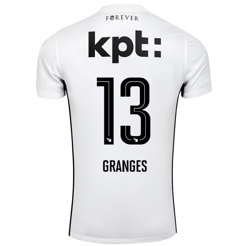 Men Football Malaurie Granges #13 White Black Away Jersey 2024/25 T-Shirt Nz