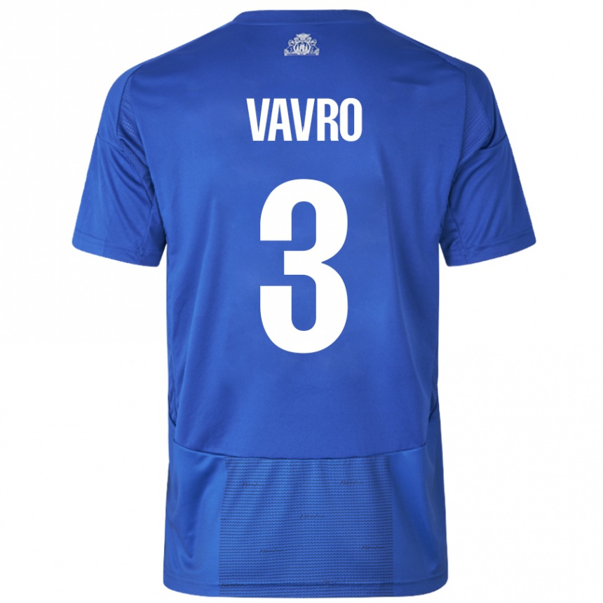 Men Football Denis Vavro #3 White Blue Away Jersey 2024/25 T-Shirt Nz