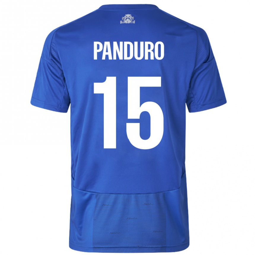 Men Football Tristan Panduro #15 White Blue Away Jersey 2024/25 T-Shirt Nz