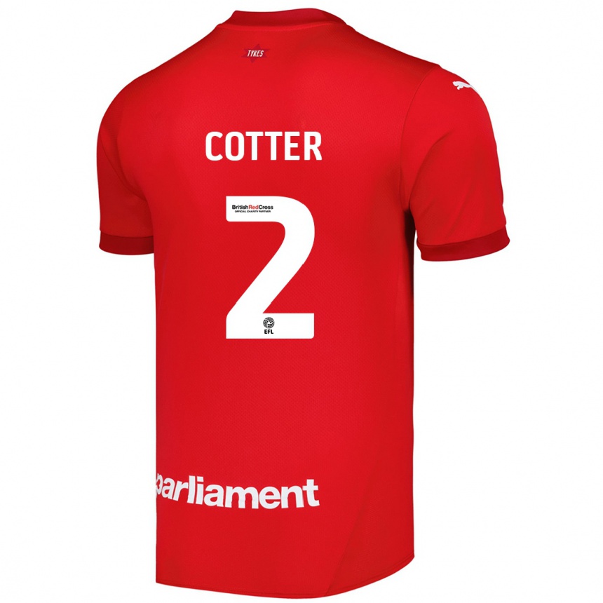 Women Football Barry Cotter #2 Red Home Jersey 2024/25 T-Shirt Nz