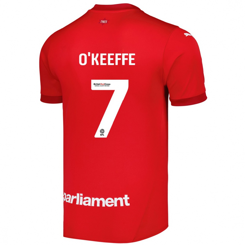 Women Football Corey O'keeffe #7 Red Home Jersey 2024/25 T-Shirt Nz