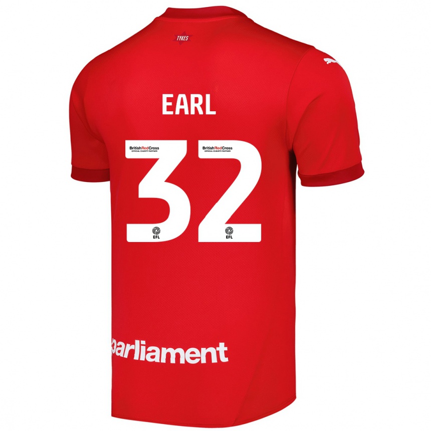 Women Football Josh Earl #32 Red Home Jersey 2024/25 T-Shirt Nz