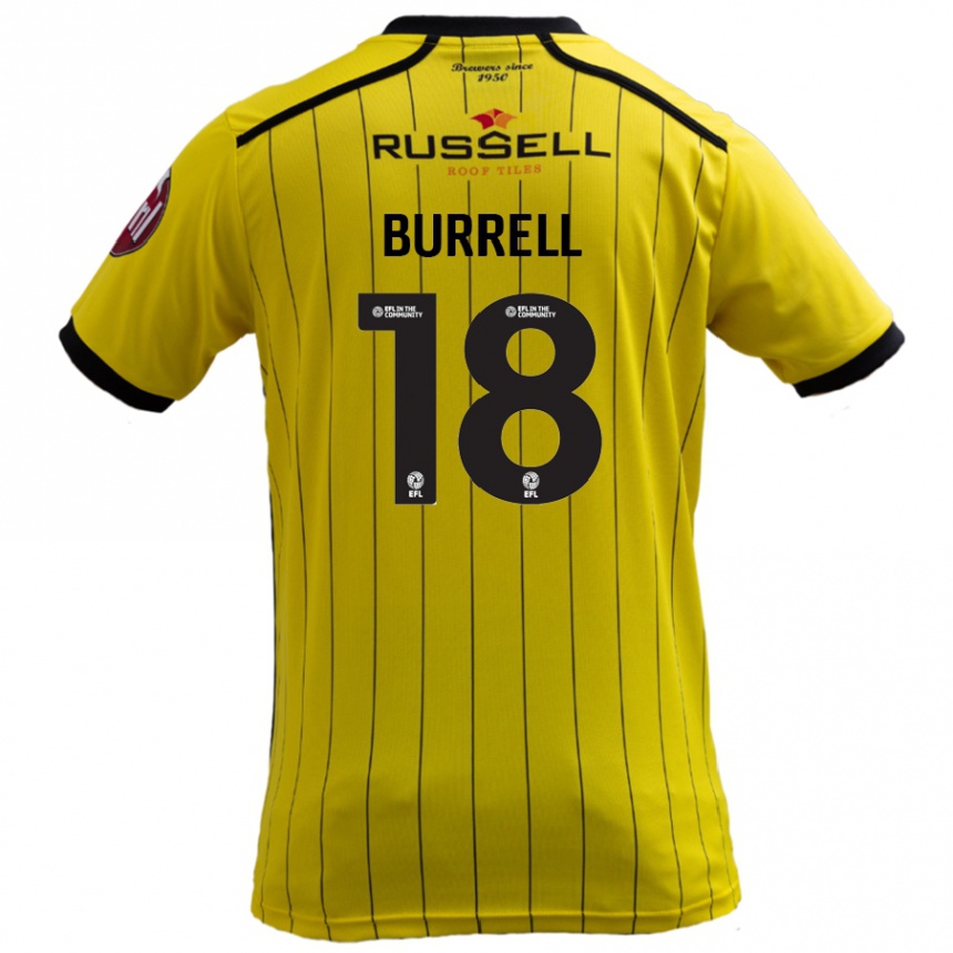 Women Football Rumarn Burrell #18 Yellow Home Jersey 2024/25 T-Shirt Nz