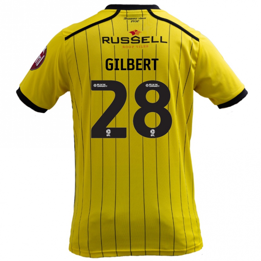 Women Football Cameron Gilbert #28 Yellow Home Jersey 2024/25 T-Shirt Nz