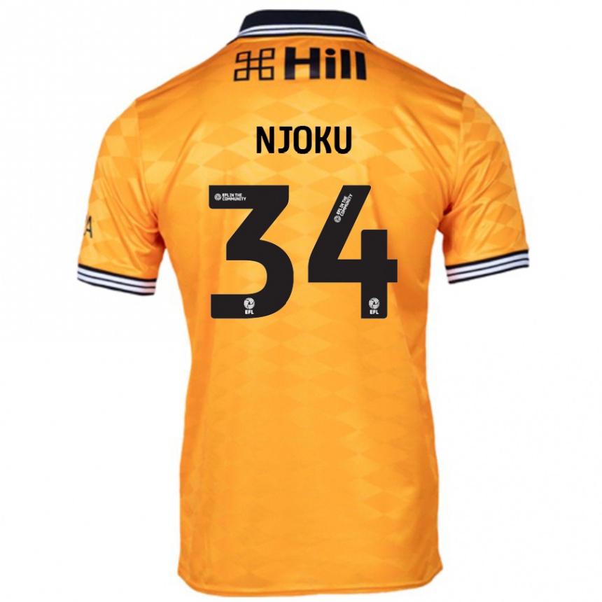 Women Football Brandon Njoku #34 Orange Home Jersey 2024/25 T-Shirt Nz