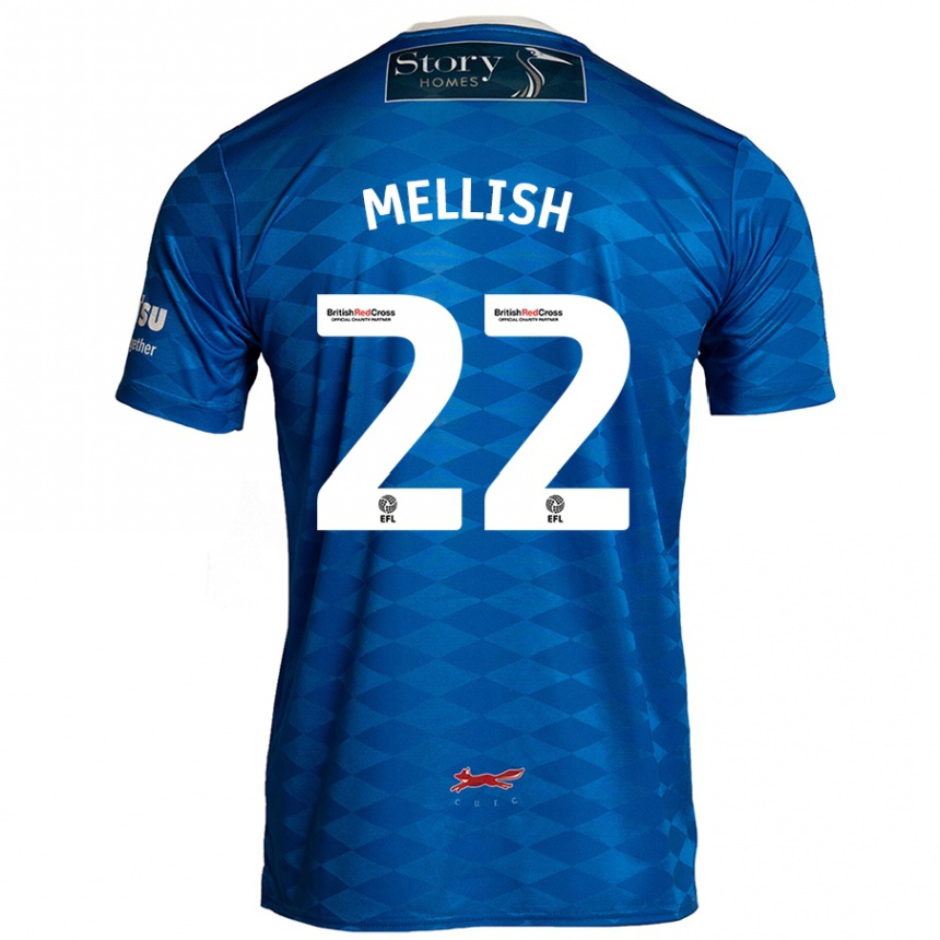 Women Football Jon Mellish #22 Blue Home Jersey 2024/25 T-Shirt Nz