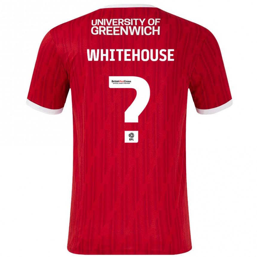 Women Football Sophie Whitehouse #0 Red White Home Jersey 2024/25 T-Shirt Nz