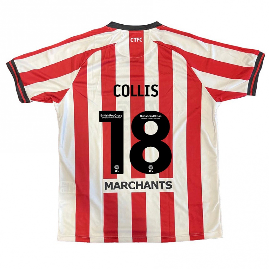 Women Football Maisy Collis #18 Red White Home Jersey 2024/25 T-Shirt Nz