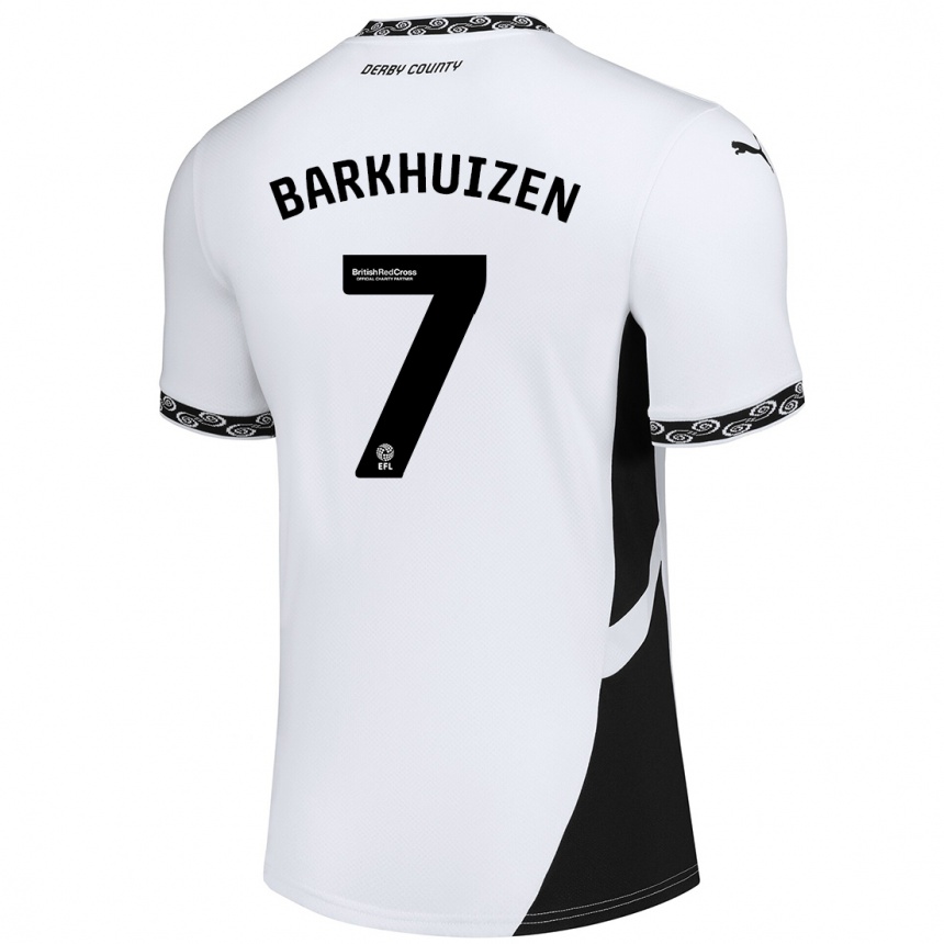 Women Football Tom Barkhuizen #7 White Black Home Jersey 2024/25 T-Shirt Nz