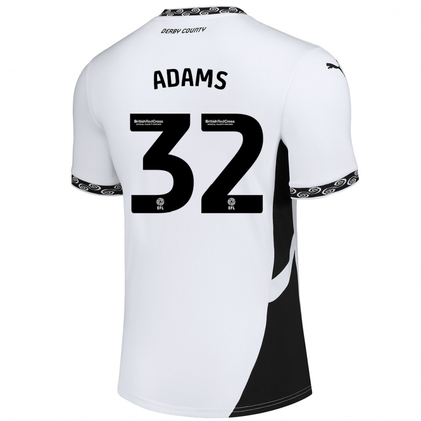 Women Football Ebou Adams #32 White Black Home Jersey 2024/25 T-Shirt Nz