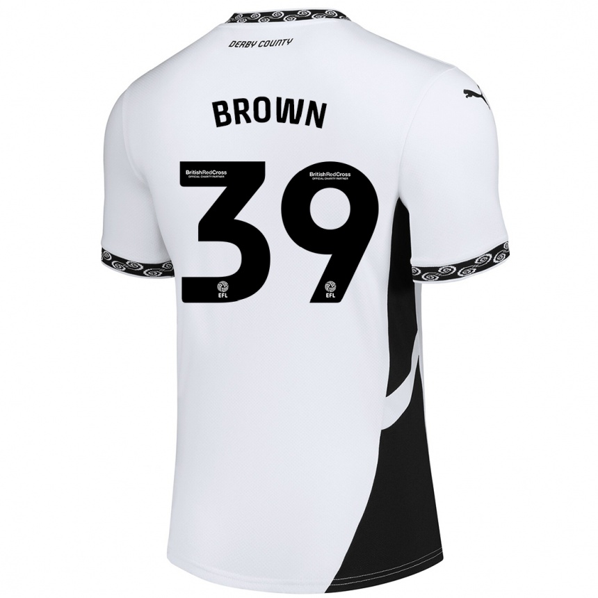 Women Football Dajaune Brown #39 White Black Home Jersey 2024/25 T-Shirt Nz