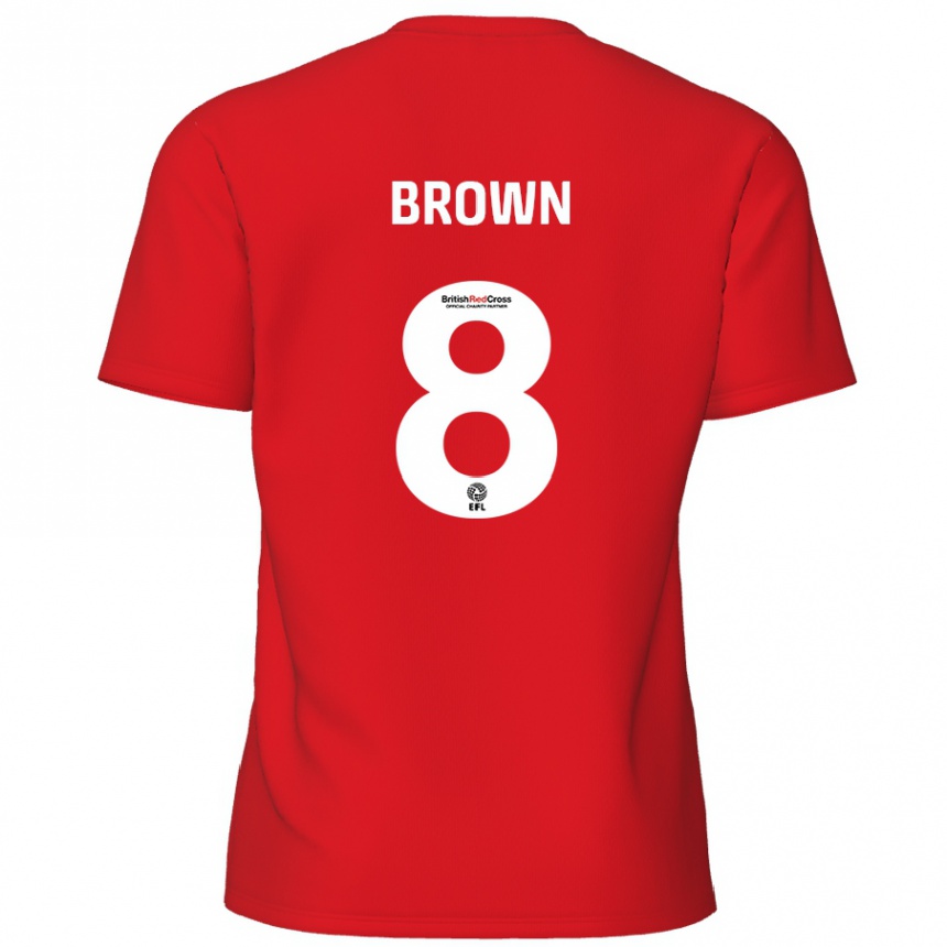 Women Football Jordan Brown #8 Red Home Jersey 2024/25 T-Shirt Nz