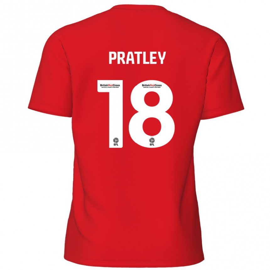 Women Football Darren Pratley #18 Red Home Jersey 2024/25 T-Shirt Nz