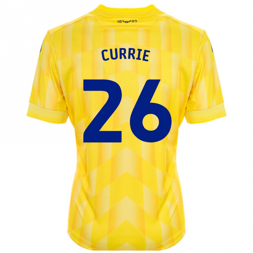 Women Football Jack Currie #26 Yellow Home Jersey 2024/25 T-Shirt Nz