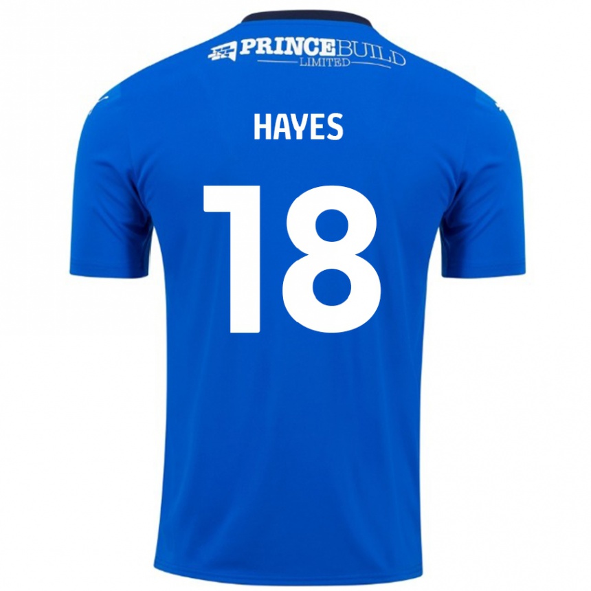 Women Football Cian Hayes #18 Blue White Home Jersey 2024/25 T-Shirt Nz