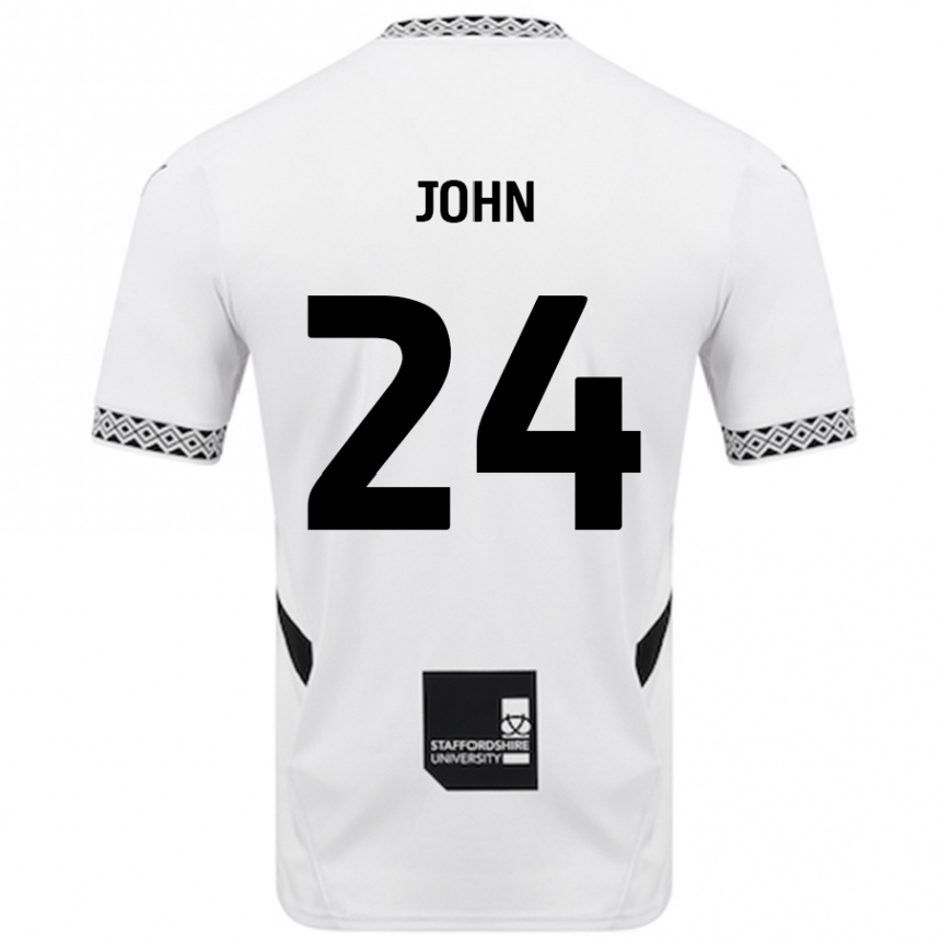 Women Football Kyle John #24 White Home Jersey 2024/25 T-Shirt Nz