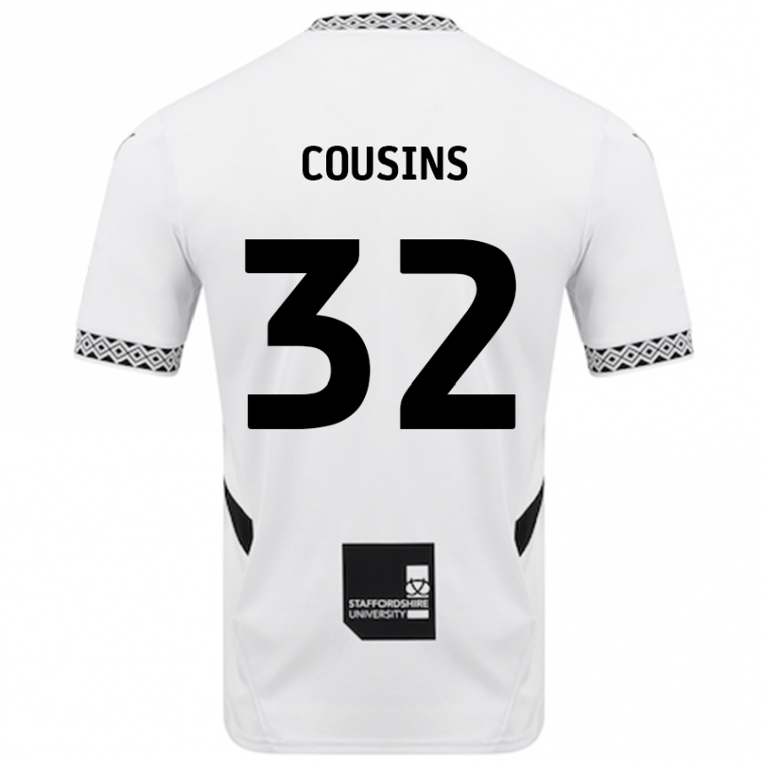 Women Football Logan Cousins #32 White Home Jersey 2024/25 T-Shirt Nz