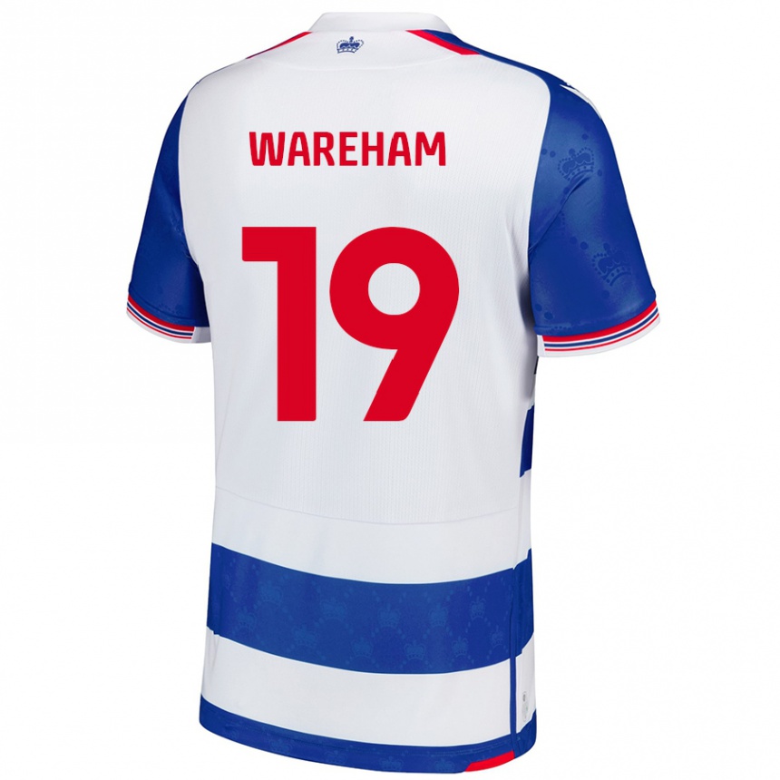 Women Football Jayden Wareham #19 Blue White Home Jersey 2024/25 T-Shirt Nz