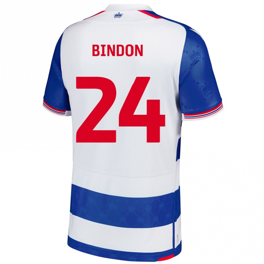 Women Football Tyler Bindon #24 Blue White Home Jersey 2024/25 T-Shirt Nz