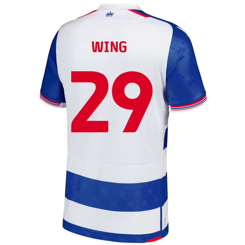 Women Football Lewis Wing #29 Blue White Home Jersey 2024/25 T-Shirt Nz