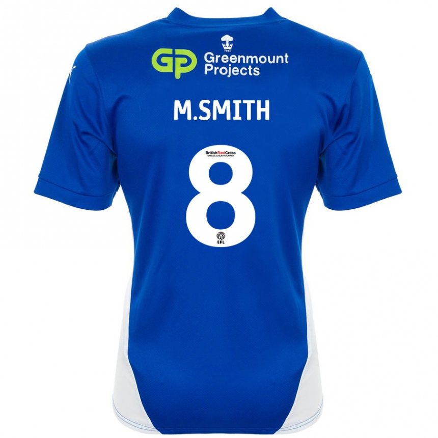 Women Football Matt Smith #8 Blue White Home Jersey 2024/25 T-Shirt Nz