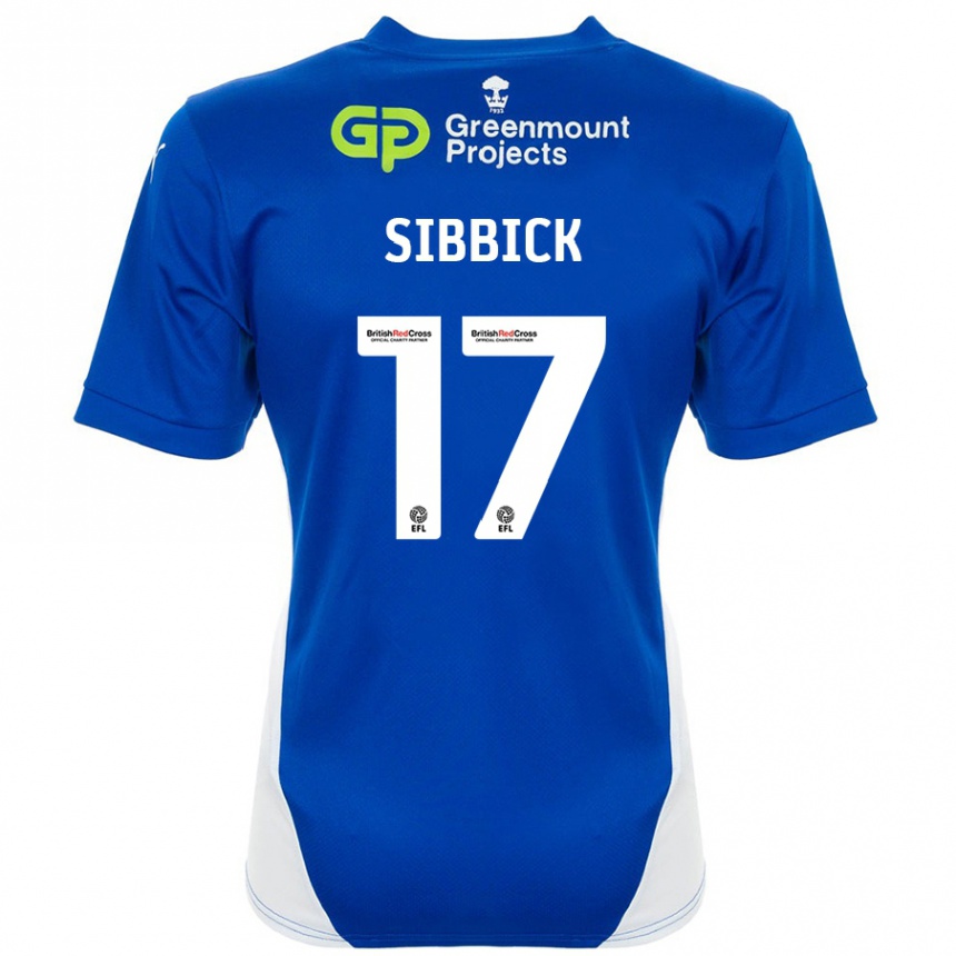 Women Football Toby Sibbick #17 Blue White Home Jersey 2024/25 T-Shirt Nz