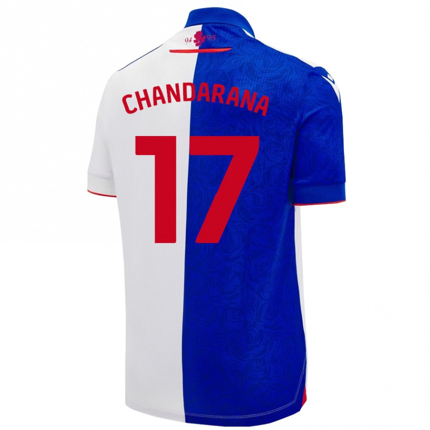 Women Football Millie Chandarana #17 Sky Blue White Home Jersey 2024/25 T-Shirt Nz