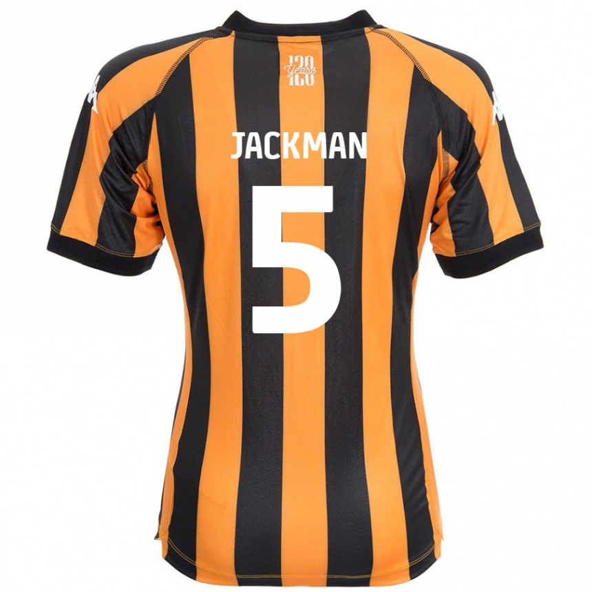 Women Football Ellice Jackman #5 Black Amber Home Jersey 2024/25 T-Shirt Nz