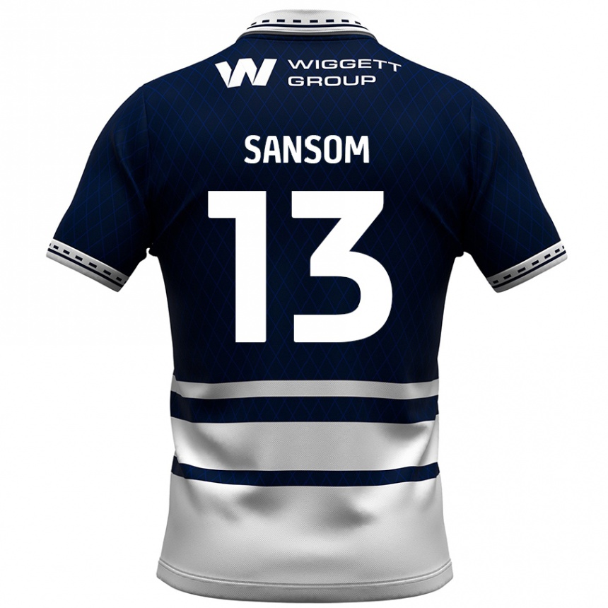 Women Football Chloe Sansom #13 Navy Blue White Home Jersey 2024/25 T-Shirt Nz