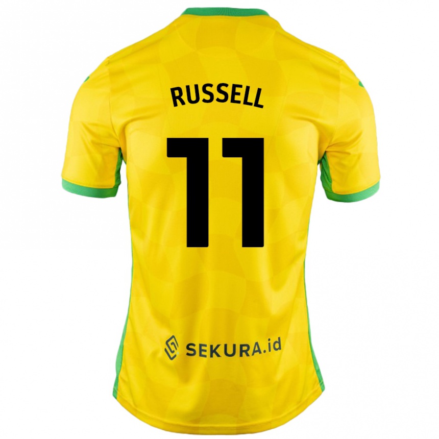 Women Football Rebecca Russell #11 Yellow Green Home Jersey 2024/25 T-Shirt Nz