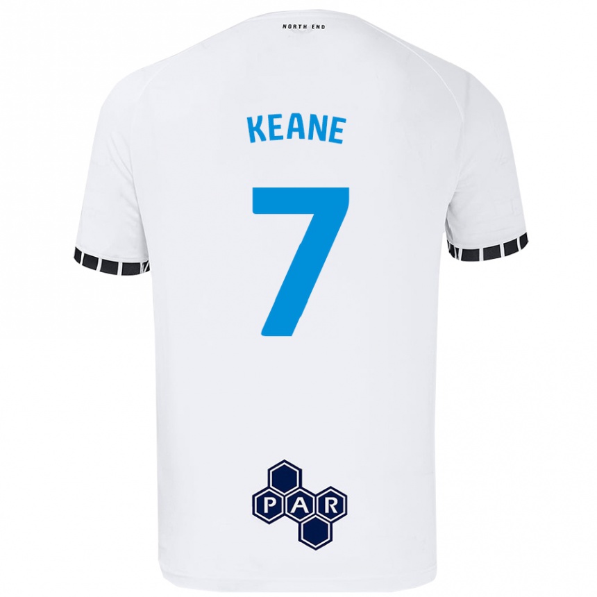 Women Football Will Keane #7 White Home Jersey 2024/25 T-Shirt Nz