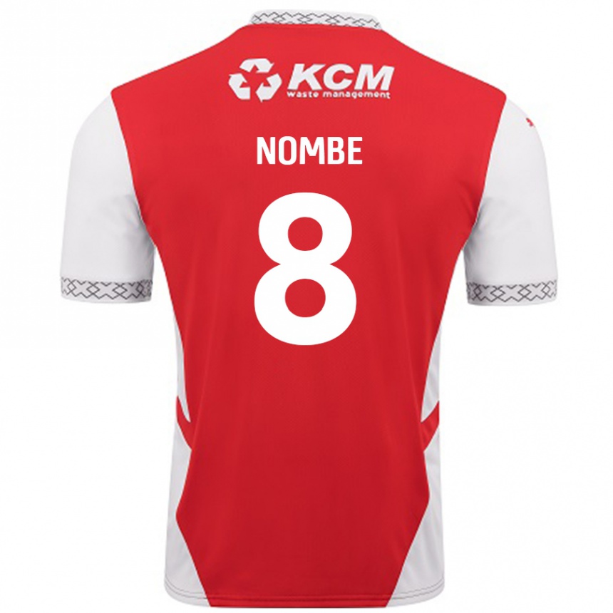 Women Football Sam Nombe #8 Red White Home Jersey 2024/25 T-Shirt Nz