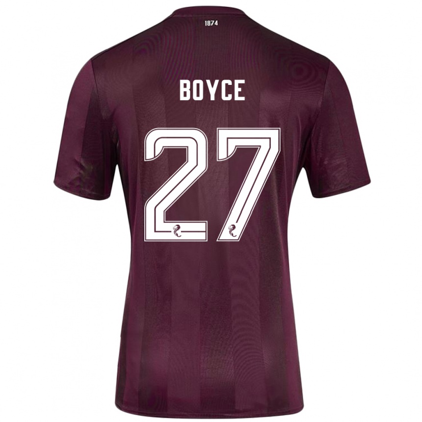 Women Football Liam Boyce #27 Burgundy Home Jersey 2024/25 T-Shirt Nz