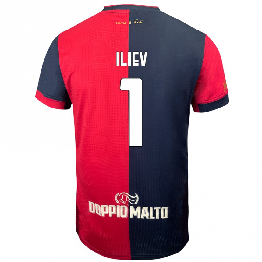 Women Football Velizar-Iliya Iliev #1 Red Darker Blue Home Jersey 2024/25 T-Shirt Nz