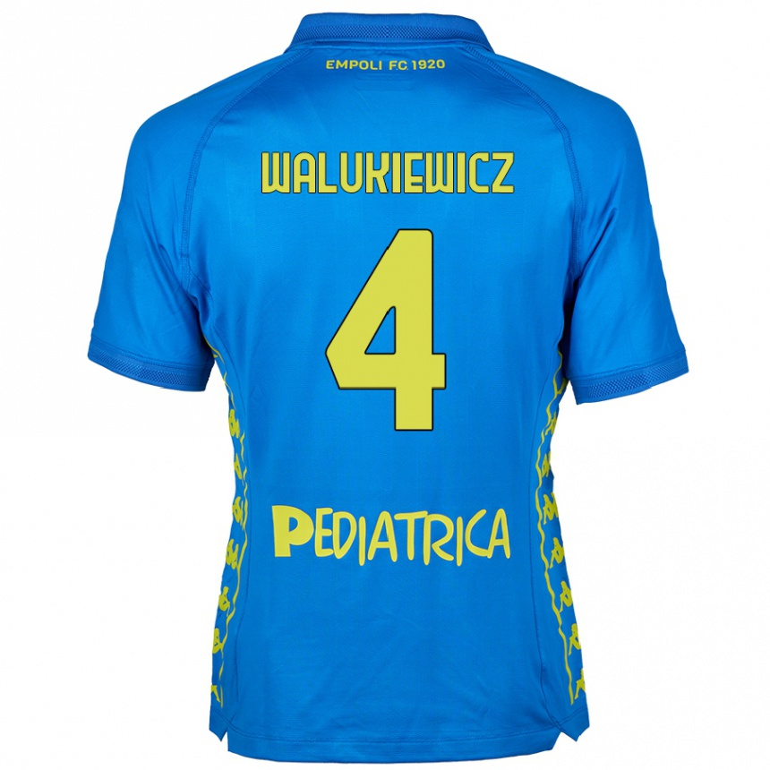 Women Football Sebastian Walukiewicz #4 Blue Home Jersey 2024/25 T-Shirt Nz