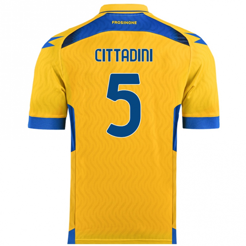 Women Football Giorgio Cittadini #5 Yellow Home Jersey 2024/25 T-Shirt Nz